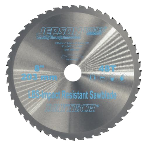 Jepson Drytech HM-Sägeblatt LBS schockresistent Durchmesser 203 mm / 48Z für Stahl (dünnwandig) von Jepson Power
