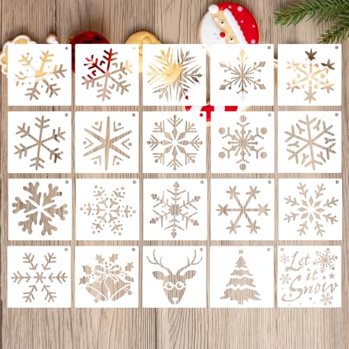 20 Stück Schneespray Fenster, Schneespray Fenster Schablone, Sprühschnee Fenster Weihnachtsvorlage Plastik Malvorlage 15 * 15cm Zeichenvorlage Schneeflockenvorlage Weihnachtsbaum Vorlage 20 Stück Schneespray Fenster, Schneespray Fenster Schablone, Sprühschnee Fenster Weihnachtsvorlage Plastik Malvorlage 15 * 15cm Zeichenvorlage Schneeflockenvorlage Weihnachtsbaum Vorlage von Jeqqinuz