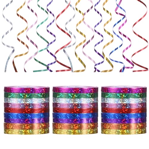 27 Rollen Luftschlangen Geburtstag Glitzerband, 5mm x 10m Glitzer Basteln Bunte Bänder Geschenk Band Geschenkband Bunt für Basteln und Verpacken, Geschenkverpackung, Geburtstags Deko 27 Rollen Luftschlangen Geburtstag Glitzerband, 5mm x 10m Glitzer Basteln Bunte Bänder Geschenk Band Geschenkband Bunt für Basteln und Verpacken, Geschenkverpackung, Geburtstags Deko von Jeqqinuz