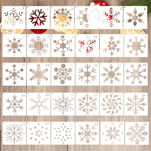 30 Stück Schneespray Fenster, Schneespray Fenster Schablone, Sprühschnee Fenster Weihnachtsvorlage Plastik Malvorlage 15 * 15cm Zeichenvorlage Schneeflockenvorlage Weihnachtsbaum Vorlage 30 Stück Schneespray Fenster, Schneespray Fenster Schablone, Sprühschnee Fenster Weihnachtsvorlage Plastik Malvorlage 15 * 15cm Zeichenvorlage Schneeflockenvorlage Weihnachtsbaum Vorlage von Jeqqinuz