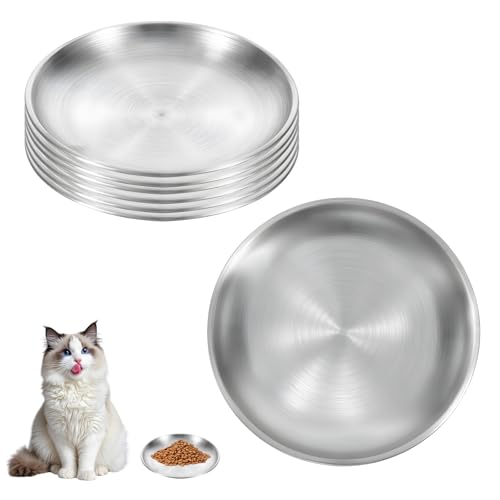 6 Stück Katzennapf Flach, Katzennapf Futternapf Katze, Katzenteller, Katzennapf Edelstahl, Katzennapf, Katzenfutternapf Flacher Boden, Anti-Fall und leicht zu reinigen 6 Stück Katzennapf Flach, Katzennapf Futternapf Katze, Katzenteller, Katzennapf Edelstahl, Katzennapf, Katzenfutternapf Flacher Boden, Anti-Fall und leicht zu reinigen von Jeqqinuz