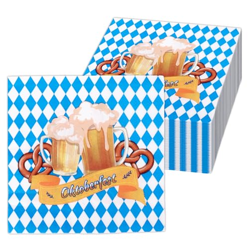 60PCS Oktoberfest Servietten Blau Oktoberfest Deko, 33x33CM, Bayerische Servietten Blau für Saugstark und Praktisch Verpackt Bierfest Bayrische Party 60PCS Oktoberfest Servietten Blau Oktoberfest Deko, 33x33CM, Bayerische Servietten Blau für Saugstark und Praktisch Verpackt Bierfest Bayrische Party von Jeqqinuz