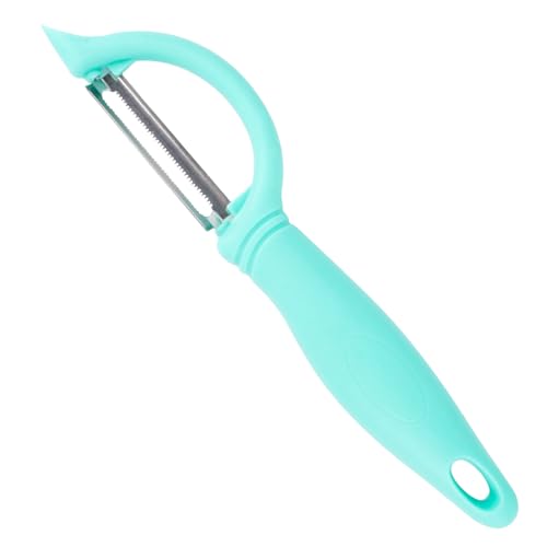 Sparschäler Linkshänder Kartoffelschäler Spargelschäler Schäler Küche Spfelschäler Gemüseschäler Obstschäler, Zackenschliffklinge, Ergonomischer Silikongrif Griff, Müheloses Schälen(Seeblau) von Jeqqinuz