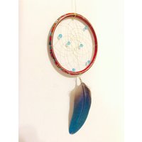 Blau-Brauner Traumfänger, Traumfänger in Autogröße, März Geburtsstein Spirituelles Symbol, Geschenk Der Erde von JeriAielloartstore
