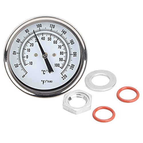 Jerliflyer Brauthermometer, Brauthermometer Schweißloses Bi Metall Thermometer Kit 1/2" MNPT 0~220F Thermometer Für Selbstgebrautes Bier Und Weinthermometer Hausbrau Thermometer Brauausrüstung von Jerliflyer