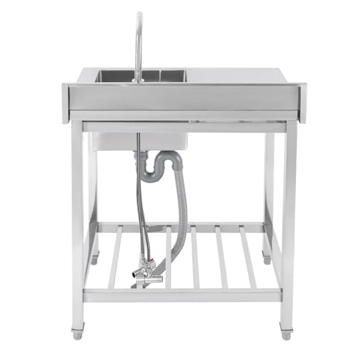 Küchenspüle Edelstahl Waschtischspüle Spülbecken Einzelbecken Küchenspüle Gewerbe Freistehende Restaurantspüle 80 x 55 x 84 cm Küchenspüle Edelstahl Waschtischspüle Spülbecken Einzelbecken Küchenspüle Gewerbe Freistehende Restaurantspüle 80 x 55 x 84 cm von Jerool