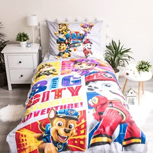 Jerry Fabrics F - Bettwäsche, Motiv: Paw Patrol, 2-teilig, für Kinder, Bettbezug wendbar, 140 x 200 cm, Kissenbezug 70 x 90 cm, Bettwäsche 100 % Baumwolle von Jerry Fabrics F