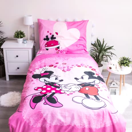 Jerry Fabrics F - Bettwäsche – Minnie Mouse – 2-teilig – für Kinder – Bettbezug - wendbar - 140 x 200 cm - Kissenbezug - 70 x 90 cm - 100 % Polyester von Jerry Fabrics F