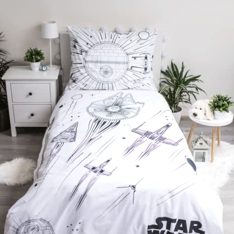 Jerry Fabrics F - Bettwäsche – Star Wars – 2-teilig – für Kinder – Bettbezug – wendbar – 140 x 200 cm – Kissenbezug – 70 x 90 cm – 100 % Baumwolle von Jerry Fabrics F