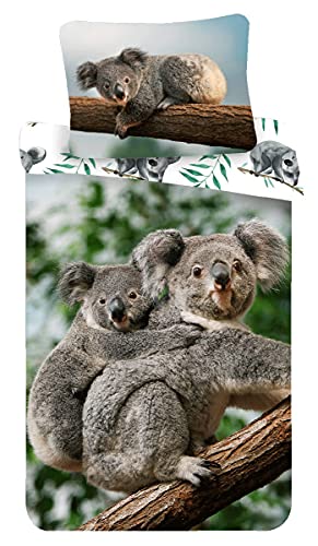 Bettwäsche Set Koala mit Baby in Wildnis auf Eukalyptusbaum Bettdeckenbezug 140 x 200 cm, Kopfkissenbezug 70 x 90 cm, 100 % Baumwolle, für Kinder Teenager Erwachsene Bettwäsche Set Koala mit Baby in Wildnis auf Eukalyptusbaum Bettdeckenbezug 140 x 200 cm, Kopfkissenbezug 70 x 90 cm, 100 % Baumwolle, für Kinder Teenager Erwachsene von Jerry Fabrics
