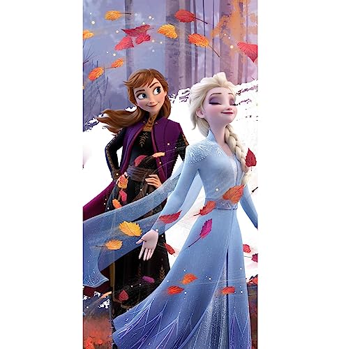 Disney Frozen 2 Badetuch Handtuch Anna und ELSA in Winterlandschaft 70 x 140 cm 100% Baumwolle von Jerry Fabrics