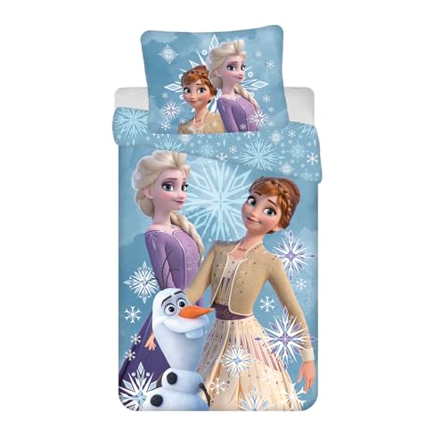 Disney Frozen Bettwäsche Eiskönigin Anna ELSA Snow Kopfkissen Bettdecke 135/140x200 von Jerry Fabrics