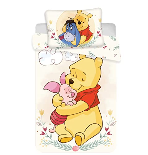 Jerry Fabrics Baby Bettwäsche Disney Winnie The Pooh 100 x 135 cm 100 Prozent Baumwolle, Mehrfarbig von Jerry Fabrics