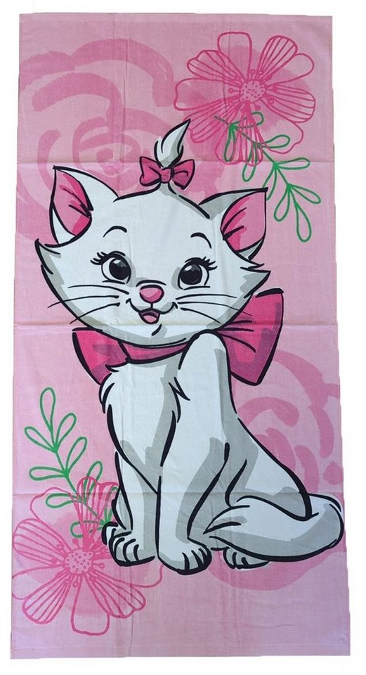 Jerry Fabrics Badetuch Disney Aristocats Marie Cat Pink Flower", Frottee (1-St)" von Jerry Fabrics