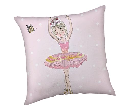 Jerry Fabrics Ballerina Kissen Kuschelkissen Dekokissen Prinzessin 40 x 40 cm von Jerry Fabrics