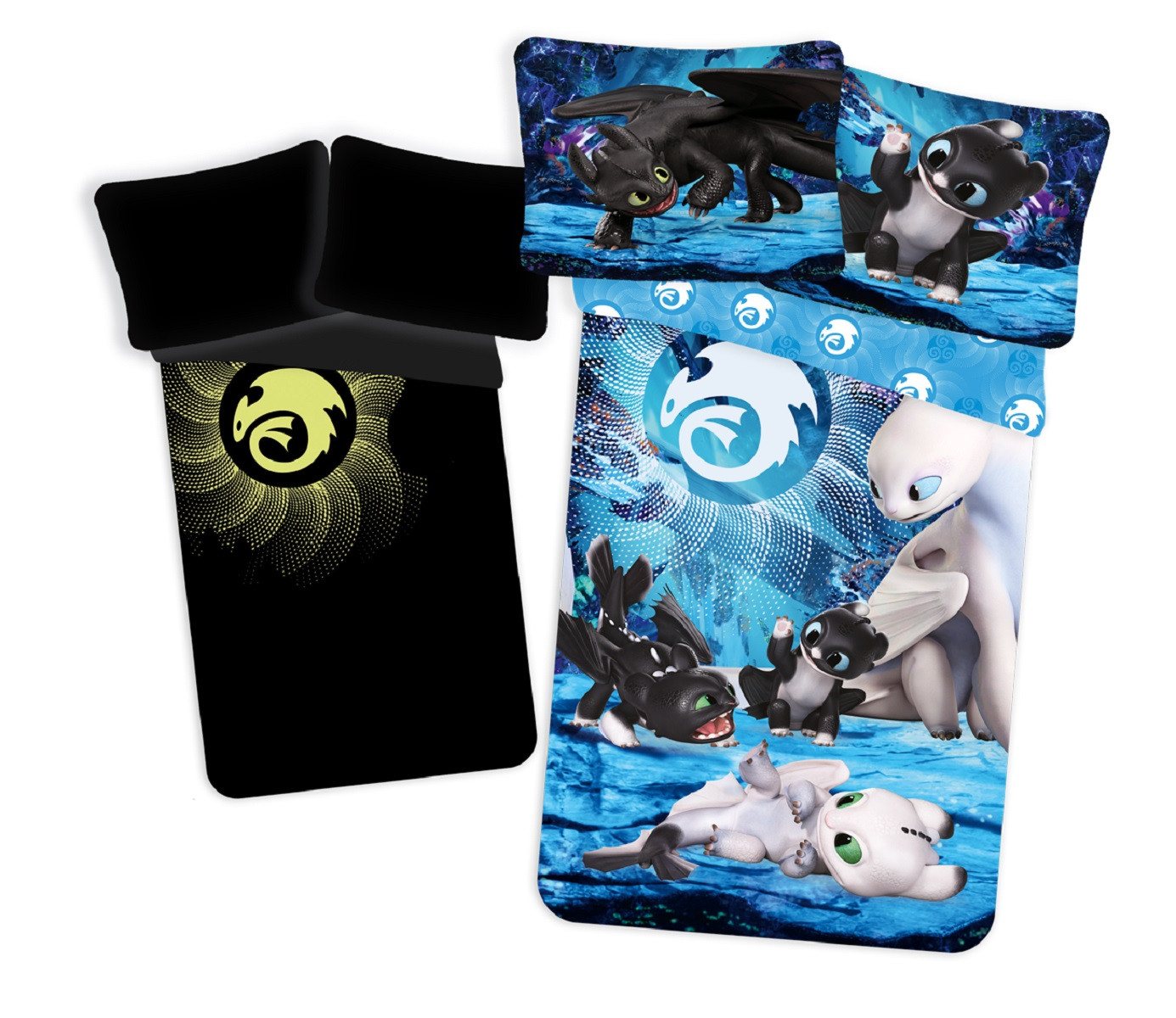 Jerry Fabrics Bettwäsche Dragon Baumwoll-mit Glow 140x200 cm Set mit Kissenbezug 70x90 cm von Jerry Fabrics