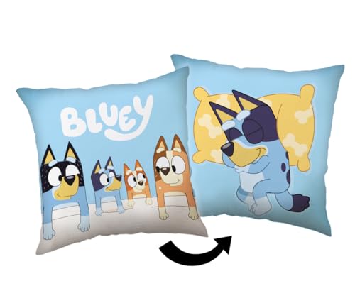 Jerry Fabrics Bluey & Bingo Wendekissen, 40 cm x 40 cm, offiziell lizenziertes Kinderkissen, weich und gemütlich, doppelseitiges Design, ideal für Schlafzimmer, Sofas und Geschenkideen Jerry Fabrics Bluey & Bingo Wendekissen, 40 cm x 40 cm, offiziell lizenziertes Kinderkissen, weich und gemütlich, doppelseitiges Design, ideal für Schlafzimmer, Sofas und Geschenkideen von Jerry Fabrics