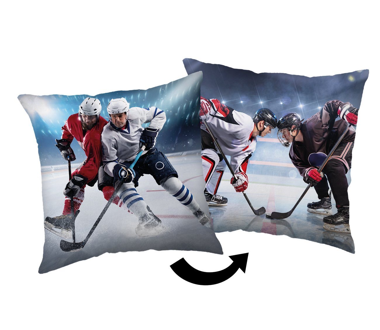 Jerry Fabrics Dekokissen Eishockey Kissen Kuschelkissen Dekokissen 40x40cm von Jerry Fabrics