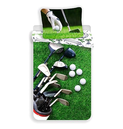 Jerry Fabrics Golf Bettwäsche Golfspiel 140 x 200 cm von Jerry Fabrics