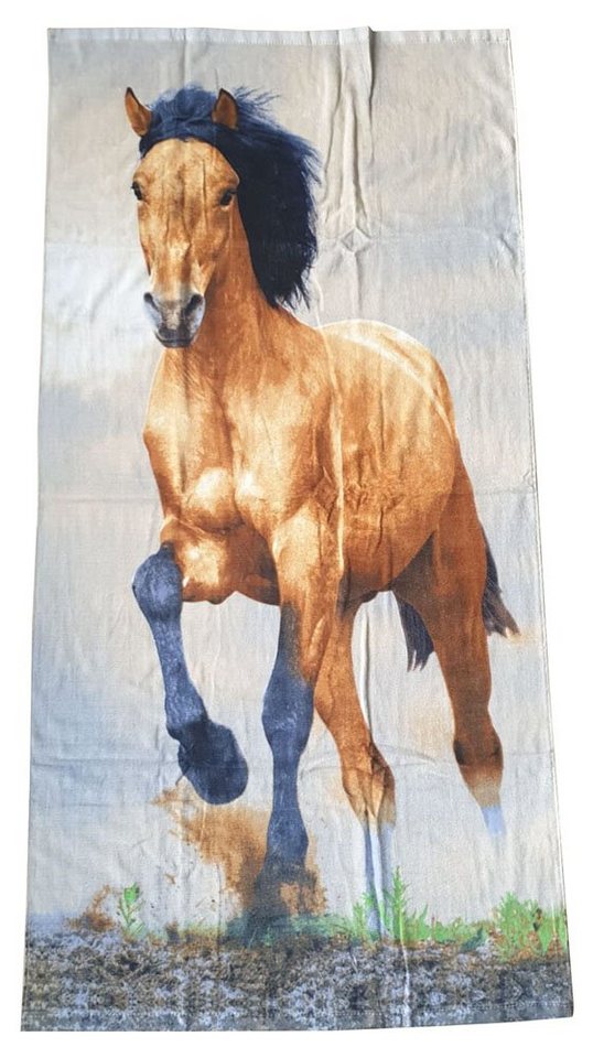 Jerry Fabrics Handtuch Kinder Strandtuch Badetuch mit Pferdemotiv, Frottee (1-St) von Jerry Fabrics