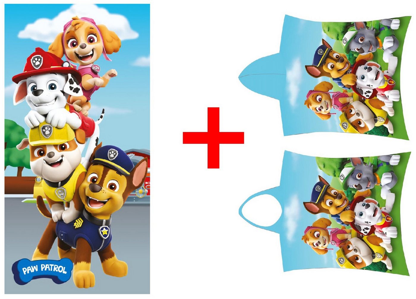 Jerry Fabrics Handtücher Paw Patrol Set Handtuch + Badeponcho 70 x 140 cm 2er-Set, Frottee (2-St) von Jerry Fabrics