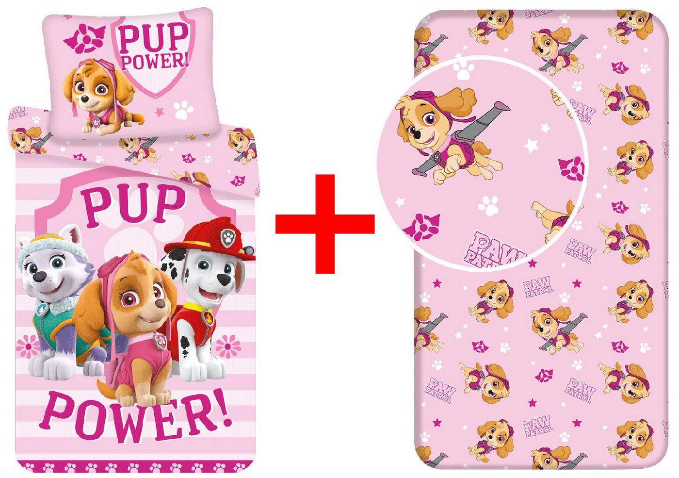 Jerry Fabrics Kinderbettwäsche Paw Patrol Bettwäsche-Set 140x200cm + Bettlaken 90x200cm Set, Renforcé, 2 teilig von Jerry Fabrics