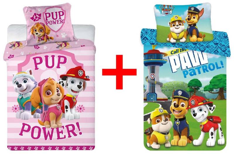 Jerry Fabrics Kinderbettwäsche Paw Patrol Bettwäsche Skye Rubble Chase 140x200cm 2er-Set, Renforcé, 2 teilig von Jerry Fabrics