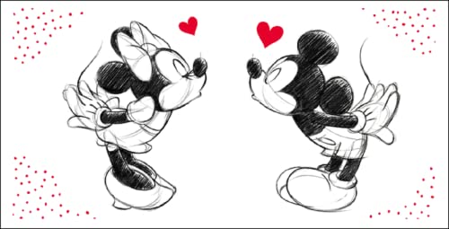 Jerry Fabrics Minnie & Mickey in Love Duschtuch Strandtuch Badetuch 70 x 140 cm, Mehrfarbig von Jerry Fabrics