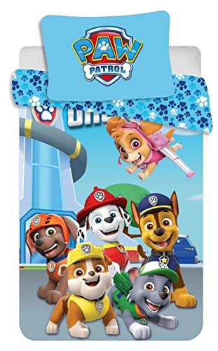 PAW PATROL, 100% Baumwolle, Blue, 100 x 135 + 40 x 60 cm von PAW PATROL