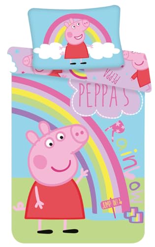 Jerry Fabrics Peppa Pig PEP016 Babybettwäsche Kinderbettwäsche, 2 Stück, 100x135 cm von Jerry Fabrics