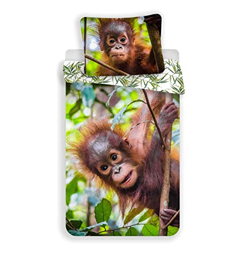Orang-Utan Bettwäsche 140x200 + 70x90 cm Affe Orang-Utan Bettwäsche 140x200 + 70x90 cm Affe von Jerry Fabrics