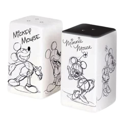 Jerry Leigh Sketched Black and White Salt and Pepper Shaker Set, Cute Disney Ceramic Shakers von Jerry Leigh