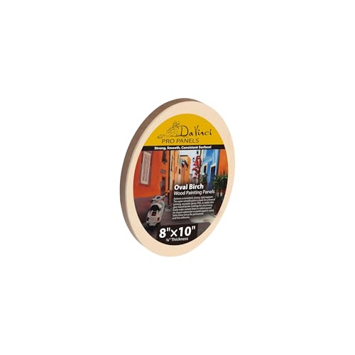 Da Vinci Pro Ovale Platte aus Birkenholz, 1,9 cm tief, 20,3 x 25,4 cm, fein strukturiert, verwindungsbeständig, leicht und starr, länglich, perfekt für die Montage von geschliffenem Pastell- oder von Jerry's Artarama