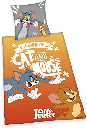 Bettwäsche Herding glatt Tom + Jerry Katze Maus 135 x 200 cm NEU Wow - All-In-One-Outlet-24 - von Jerry