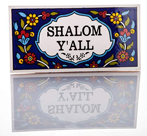 Jerusalem Heiliges Land Shalom Y'all Blue Flowers Keramikschild Jerusalem Heiliges Land Shalom Y'all Blue Flowers Keramikschild von Jerusalem