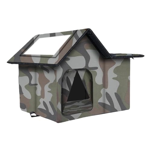 Cat House Im Freien, Mit Wetterfestem Design, 43x39x33 cm, Warmes Kätzchen -Nestheim, Tragbares Katzennisthaus, Isoliertes Interieur, Für Scheunen, Yards, Innenhöfe Und Gärten Cat House Im Freien, Mit Wetterfestem Design, 43x39x33 cm, Warmes Kätzchen -Nestheim, Tragbares Katzennisthaus, Isoliertes Interieur, Für Scheunen, Yards, Innenhöfe Und Gärten von Jeruytgh