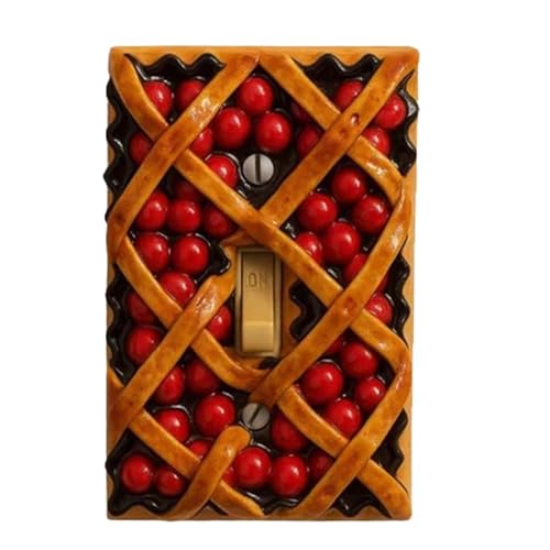 Cherr-y-Pie-Stil SW-Unch Dekoration, Rustikales Design, 11.4x7.1x1.5 Cm, Niedliche Schaltplattendekor, Küchenlichtabdeckung, Skurriles -Upgrade Für Innenbad Küchenschlafzimmer Wohnen von Jeruytgh