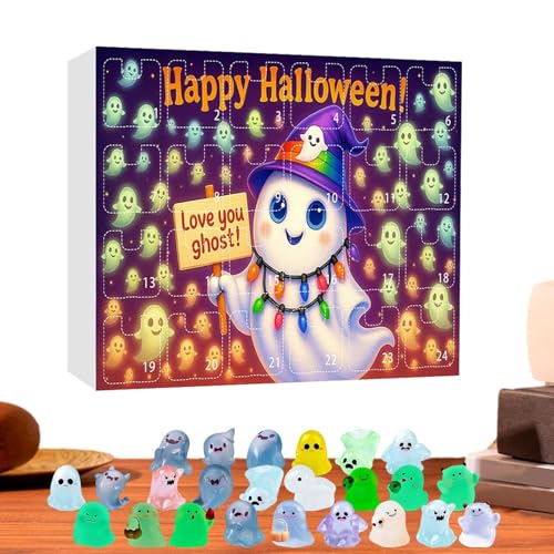 Jeruytgh Halloween Geist - 24 Tage Grusel Kalender Mit Miniatur Figuren | Spukhaus Dekorationen Sammlerstück Festliche Feiertags Heimdekoration,Für Erwachsene Und Kinder von Jeruytgh