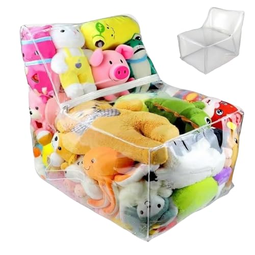 Jeruytgh Plüschtier Aufbewahrung Bean Bag - Großer Transparenter Plüschtier Sitzsack Bezug | wasserdichte Sitzsack Ablage Für Couch Sofa Boden Bett Kinder Kleinkinder Lesen Spielen Entspannen von Jeruytgh