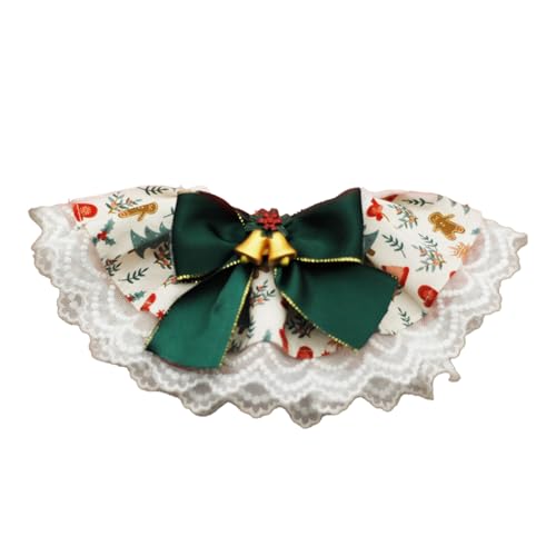 Jeruytgh Weihnachtslätzchen für Haustiere, weiches Weihnachtstuch, Hundehalstuch, wendbar, Haustierzubehör, Spitze, niedlicher Haustierschal für Haustiere und Katzen von Jeruytgh