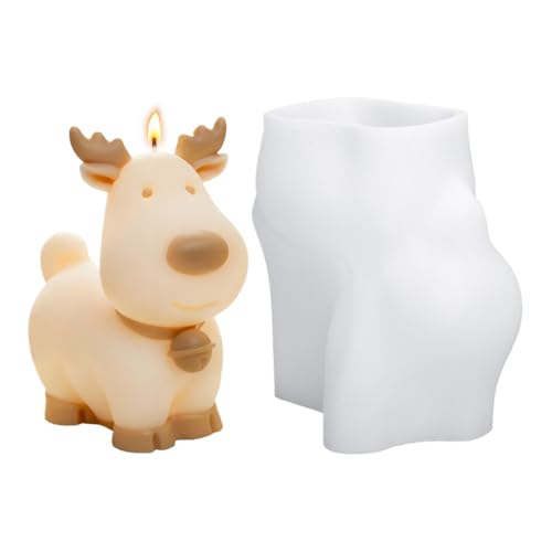 Silikon -Rentierform mit 3D -Design, 8x5,6x8,7 cm, flexible Elchharzform, Weihnachtsschmuckguss, vielseitiges Handwerk, für Harz, Kuchen, Ornamente von Jeruytgh