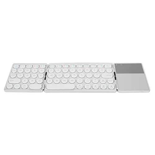 Jerys Klapptastatur, Klappbare -Tastatur, Touchpad, Runde Tasten, Universell für Zuhause (Silber) von Jerys