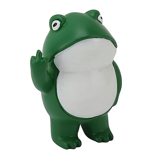 Jerys Mittelfinger-Frosch-Ornament, Schrulliger Kleiner Frosch-Ornament aus Kunstharz, Leicht für Zuhause von Jerys