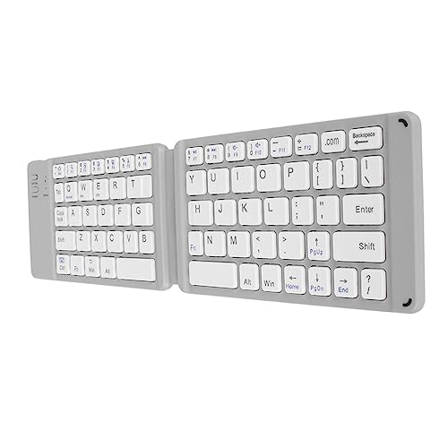 Jerys Zusammenklappbare -Tastatur, Slim Pocket Folding Keyboard Stabile Verbindung Doppelt Faltbares 3.0 für Mobiltelefone (Hoary) von Jerys