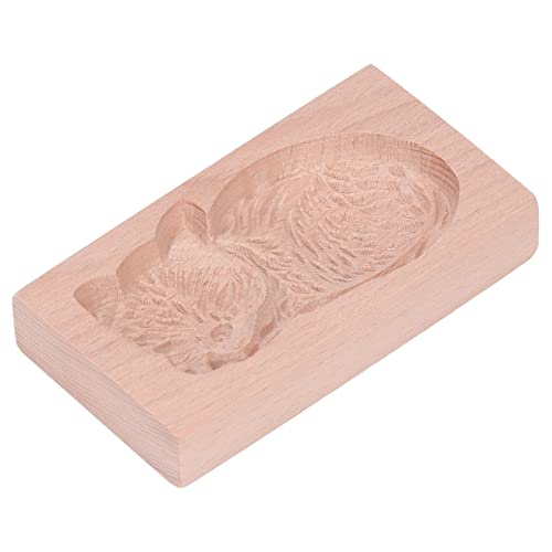 Keksstempel, Niedliche Buchenholz, Tragbare Keksform in Tierform für die Küche (Katze) von Jerys