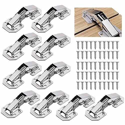 Scharniere Schranktür, Türscharniere für Holztüren, 10 PCS Möbelscharnier, Schaniere Schrank 90 grad, Aufschraubscharnier Softclose, Möbelscharniere für Schranktür, Holztür, Lamellentüren von Jesdavan