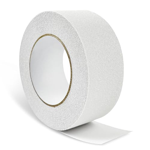 Jesdavan Antirutsch Streifen, Anti Rutsch Streifen Treppe, 5cm*10m Antirutschband Selbstklebend, Antirutschstreifen Treppe, Wasserdicht Anti Rutsch Klebeband, Schützt Ältere Menschen vor Ausrutschen von Jesdavan