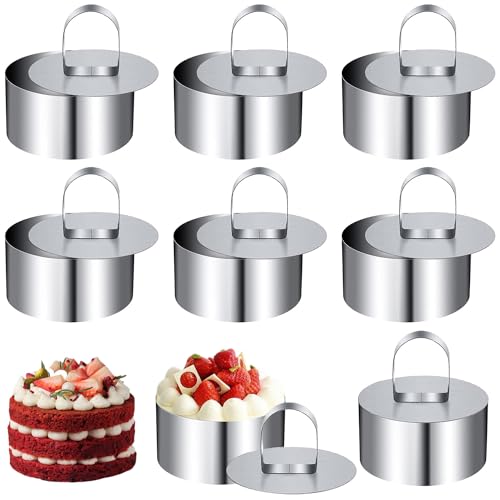 Jesdavan Backringe, 8 Stück Servierring, Dessertringe 8cm, Anrichteringe, Servierringe Edelstahl Set, Törtchen Formen Geeignet für Mousse Desserts Kuchen und Backen von Jesdavan