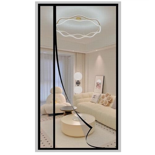 Fliegengitter Tür Magnet,170x220cm Insektenschutz Fliegengitter FüR Dachfenster Automatisches SchließEn für Balkontür Terrassentür Wohnzimmer,Schwarz von Jespeed
