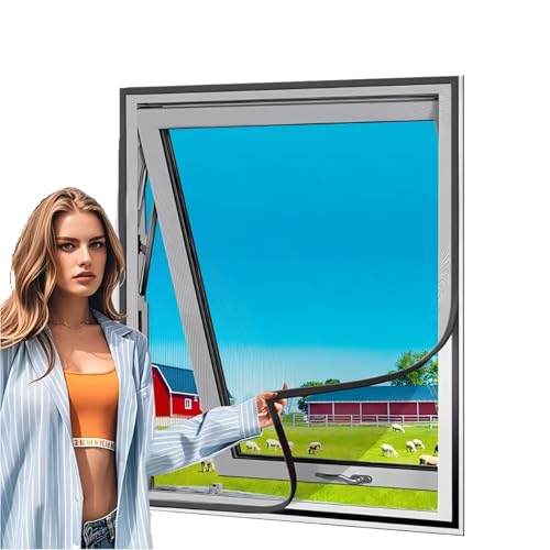 Fliegengitternetze für Fenster, 80x120cm Selbstklebendes moskitonetz fenster, hält/Fliegen/Mücken Draußen von Jespeed